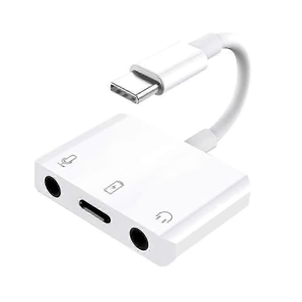 Eksternt USB-C lydkort 3-i-1 Type-C til 3,5 mm lydhodetelefonadapter -NN