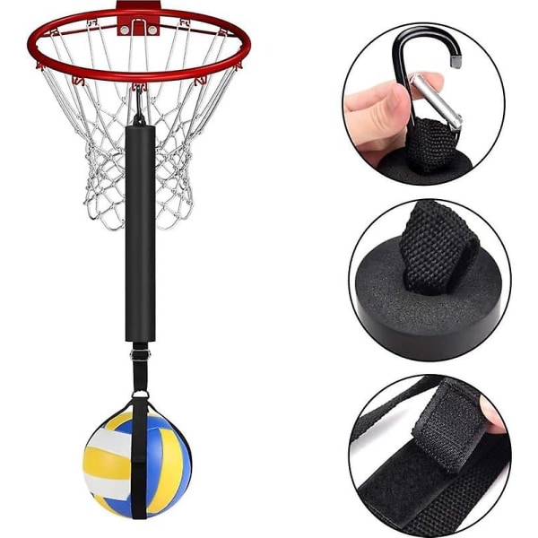 Volleyball pigg trener med bunnholder, volleyball pigg Pal for basketball bøyle, justerbar volleyball holder, solo trening trener