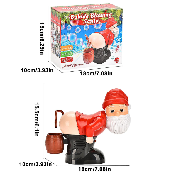 Morsom julenisse Bubble Maker Lekemusikk Automatisk fis bobleblåser Barnegaver