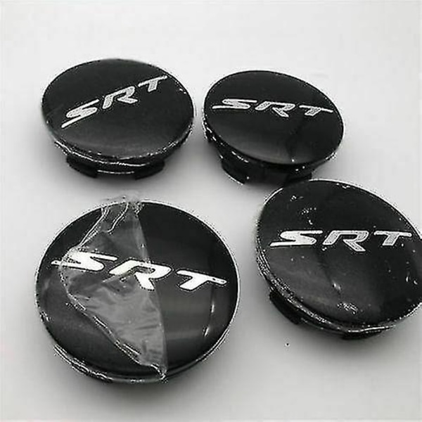 4 stk Srt hjulnav centerkapsler 2,5" til Dodage Challenger oplader sort og sølv