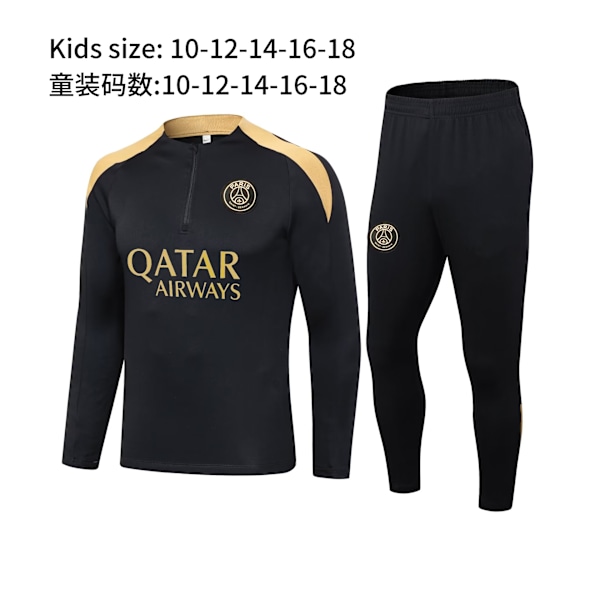 Ny Paris Frankrike Portugal Mbappe Messi langermet treningsdress fotballuniform dress ytterjakke barneklær 37 16