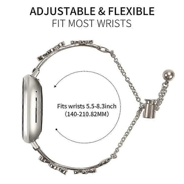 Kompatibel med Fitbit Versa 4 / Sense 2 Klokkereim Hjertekløver Sinklegering Metallreim MultiColor