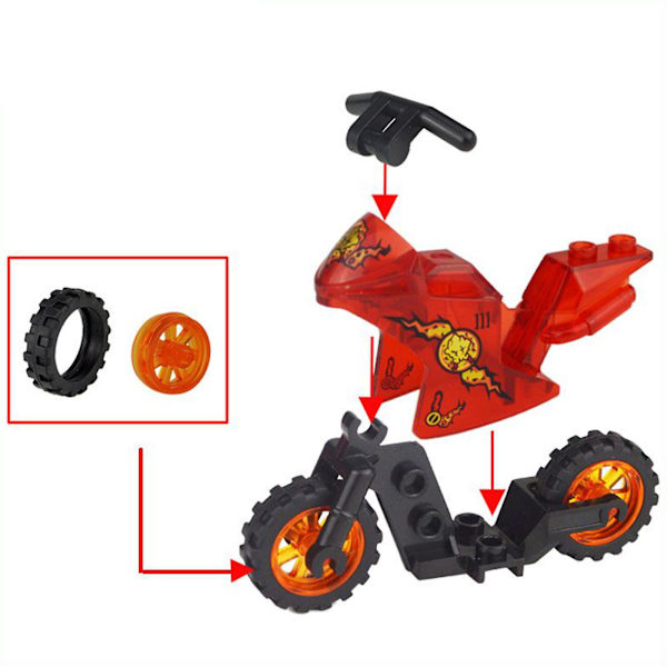 8 stk Ninja Motorcykel Sæt Minifigurer Ninja Mini Figurer Blokke Legetøj