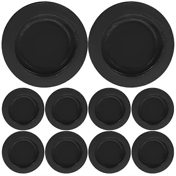 10 kpl Säästölaatikon Tulppa Sikoina Pyyhkijä Kumitulppa Pyöreä Tulppa Vaihto Black 3.8X3.8X0.5CM