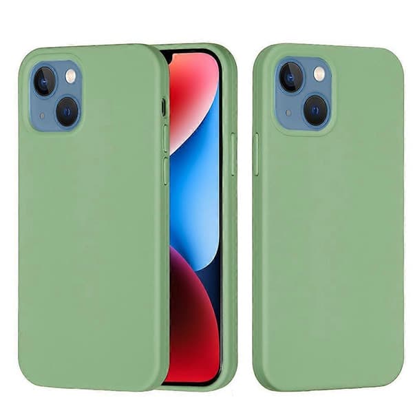Ensfarvet Silikone Telefoncover Mint Green For iPhone 15