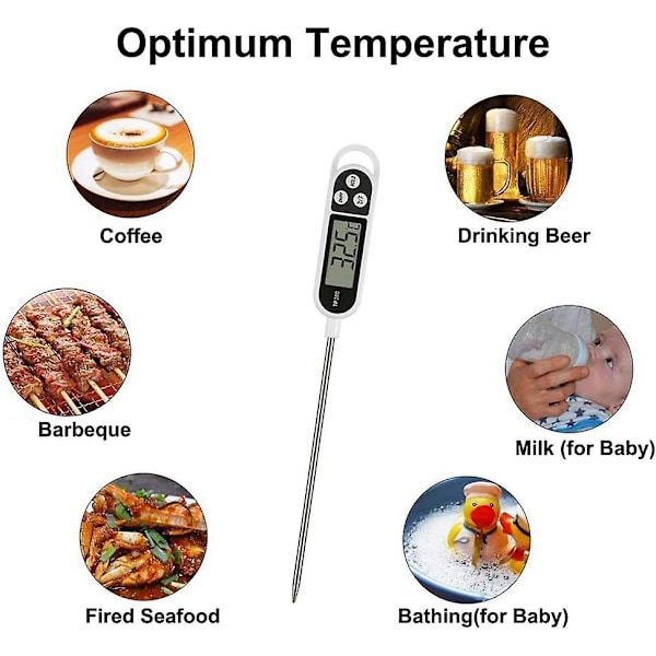 Matlagningstermometer, Elektronisk Termometer, Används För Grillning, Kött, Socker, Mjölk, Vatten, Sylt