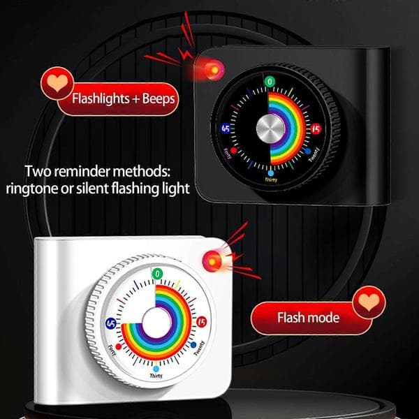 Robust magnetisk timer Tyst LED-display ABS-konstruktion Visuell tidsspårning Viktigt för kök, studier, gym, svart Svart