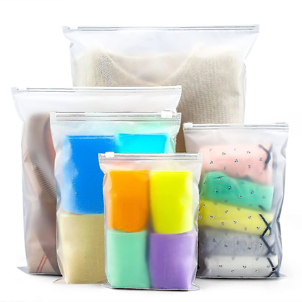 20-pack resealable påsar för resor, utrymmesbesparande klädpåsar, återanvändbara plastpåsar med dragkedja för kläder