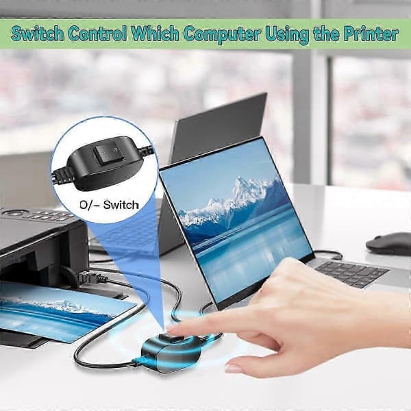 Skrivarkabel USB B hane till dubbel USB A hane kabelsplitter