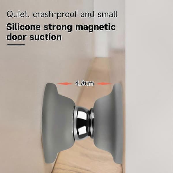 Magnetisk dörrstoppare för husbilar, släpvagnar, båtar - Antibrusfäste med självhäftande och skruvmontering Grey