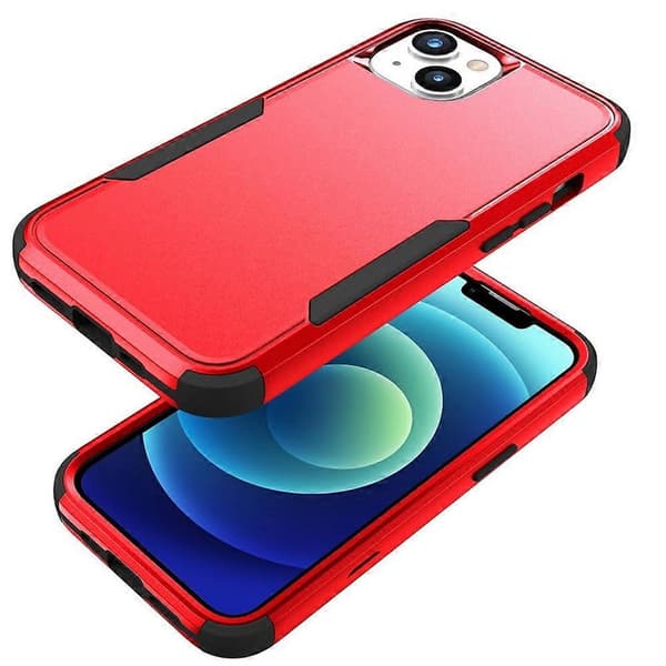 Commuter TPU + PC Puhelinkotelo iPhone 15:lle Red Black