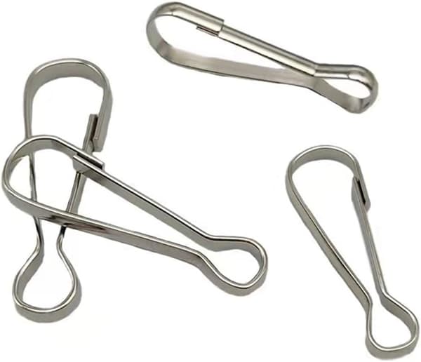 100 st Nickelpläterade metallfjäderkrokar för nyckelring, klädstreck, flaggstång
