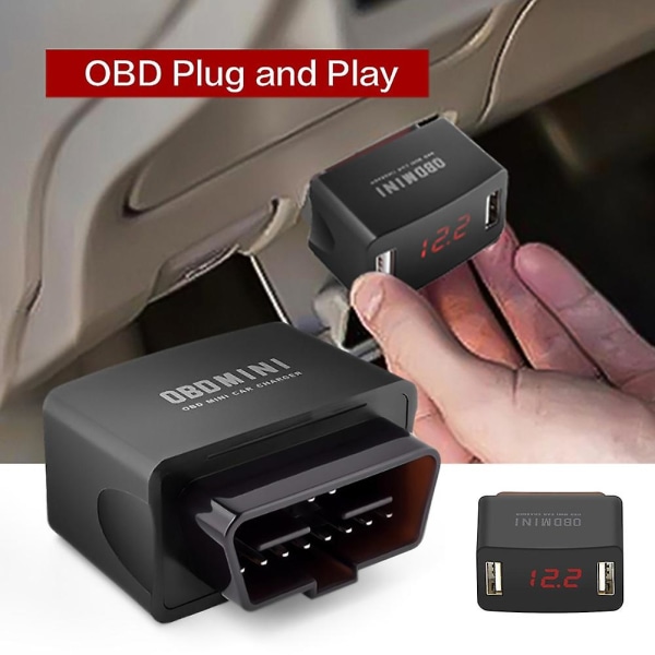 12/24v Obd Led Spænding Display Dual Usb Charging Port Bil Oplader til biltelefon