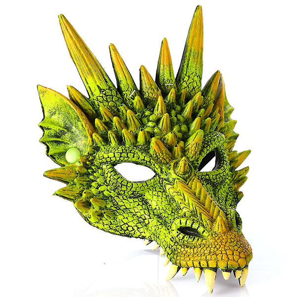 Cosplay-lohikäärmemaski, karnevaaliasu, naamiaiset, karnevaaliasu Green