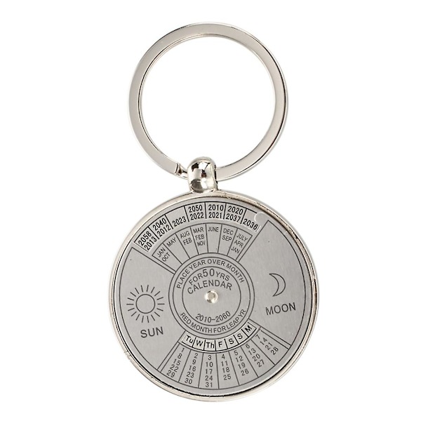 Avaimenperä Avaimenperä Metallinen Perpetual Calendar Pattern Silver