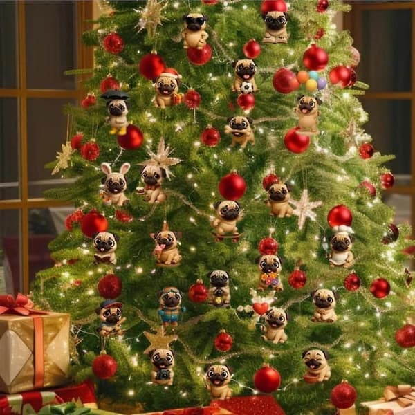 Sjov Mops Julekalender 2025, 24 Dages Jule Mops Hunde Julekalender