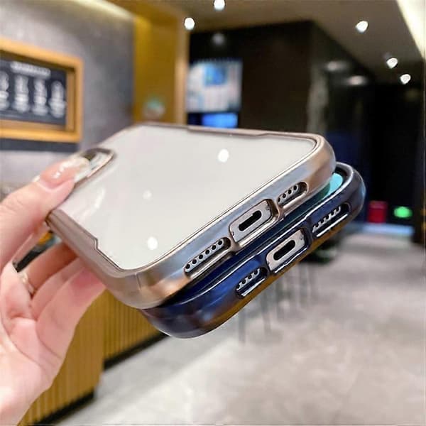 Kompatibel med iPhone 15 Pro-deksel PC+TPU Klart bakdeksel Støtsikker beskyttelse Telefondeksel DarkBlue