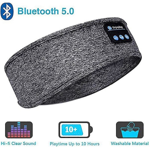 Bluetooth 5.0 Wireless Headset Sport Stereo Headband Run Sleep Music Hörlurar