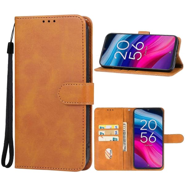 Lærtelefondeksel for TCL 505 Brown