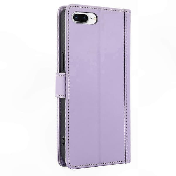 Læderetui med \"Skin Feel\" til iPhone 7 Plus og 8 Plus Purple