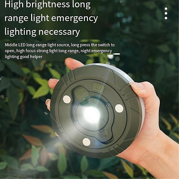 Camping-ljusslingor, med 8 justerbara lägen, LED-campinglampa laddningsbar, campinglampor för camping, vandring, tält