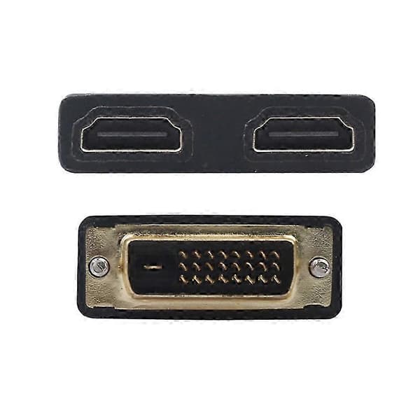HDMI-DVI 24+1 kaksisuuntainen sovitinkaapeli, kaksi naarasliitintä Svart