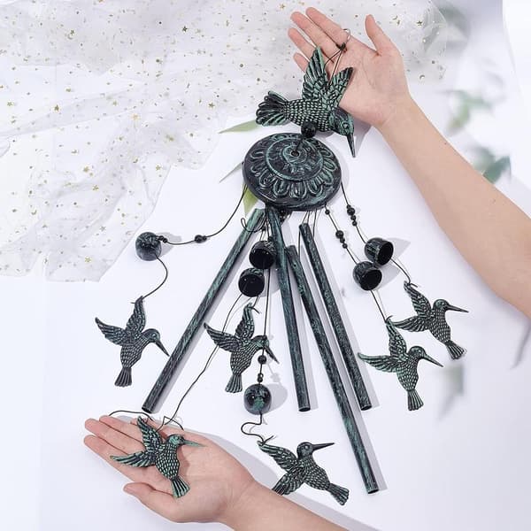 Bird Wind Chimes, Hummingbird Bell Decorations Outdoor Wind