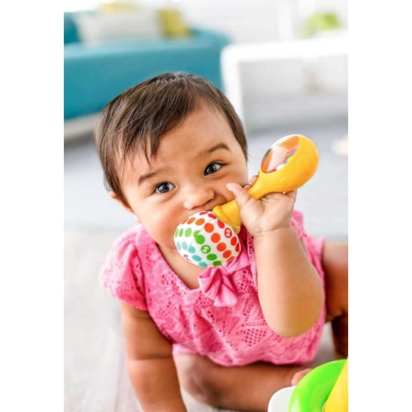 Fisher-Price vastasyntyneen lelut Rattle 'n Rock Maracas, 2 pehmeää soitinta vauvoille 3+ kuukautta, sininen ja oranssi Green/Yellow Rattle