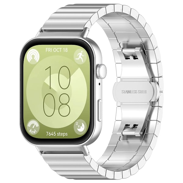 En Perle Rustfrit Stålrem Til Huawei Watch Fit 3 Silver