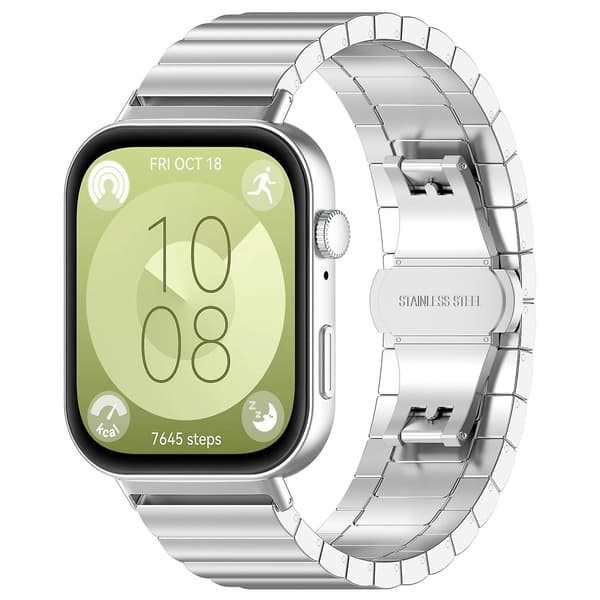 En perle rustfritt stålrem for Huawei Watch Fit 3 Silver