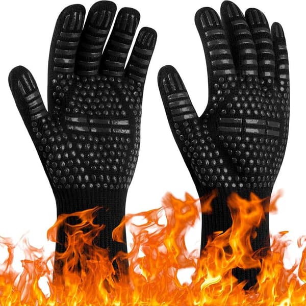 Sort - 1 par, grillhandsker, ovnhandsker varmebestandige op til 800°