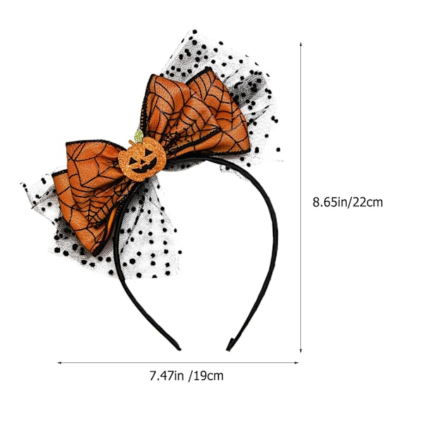 Halloween Græskar Pandebånd Sort Edderkoppespind Orange Hovedbeklædning Sød Græskar Bue Design Efterårs Pandebånd til Kvinder Pige Thanksgiving Halloween Fest