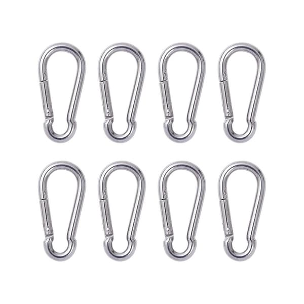 8-pack Stålkarbinhakar - Kraftiga Snabblänkar Nyckelringar - M6 B