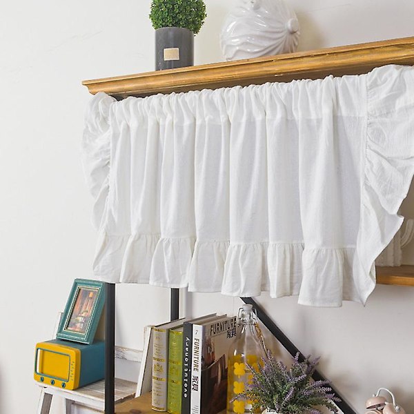 Hvite Ruffle Kjøkken Valances for Windows