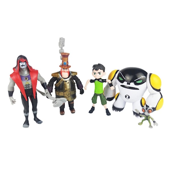 9-pak Ben 10 Actionfigur Ben Tennyson Four Arms Grey Matter Heatblast Samleobjekt Modellfigurer Leker Barn Gaver