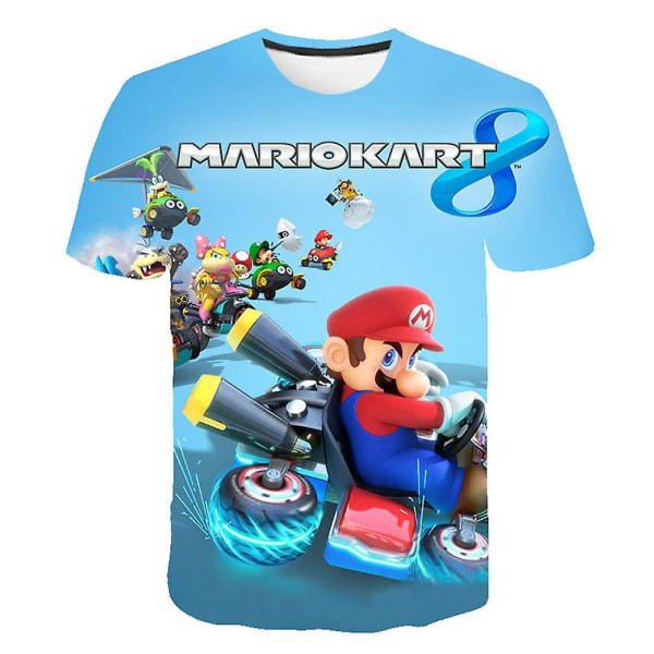 5-12 Years Kids Super Mario Kart Printed Tops T-shirt 7-8Y