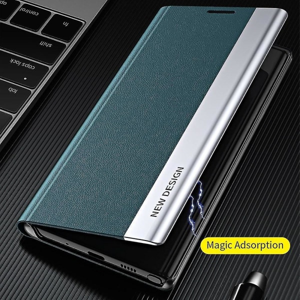 För Oppo Find X5 Pro Galvaniserad Pu Case Stativ Cover - Svart Black