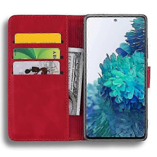 Plånboksfodral för Samsung Galaxy S20 FE Premium PU-läder Flip Cover Mandala Red