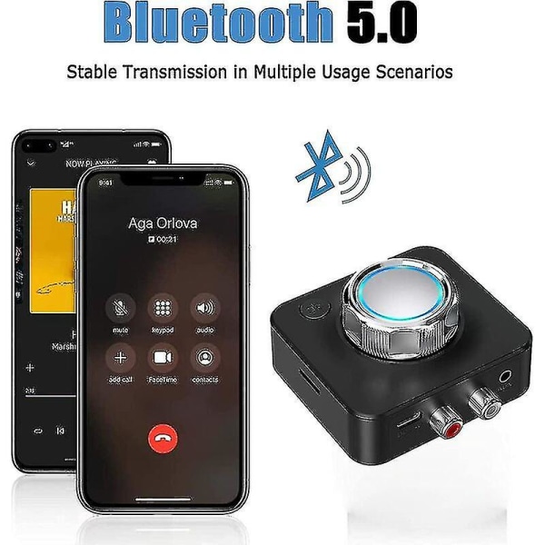 Bluetooth 5.0 Audio Receiver, Trådløs Audio Bluetooth Adapter Stereo Til Stereo Receiver Med 3,5 Mm Rca 3d Bas Mode Tf Card Til Hjem Musik Streamin
