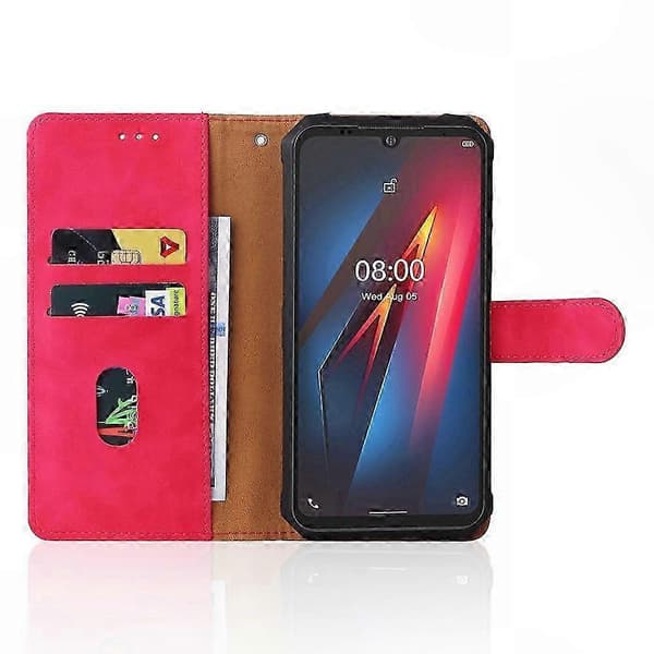 Slitstarkt skyddsfodral i läder för robusta smartphones Rose Red
