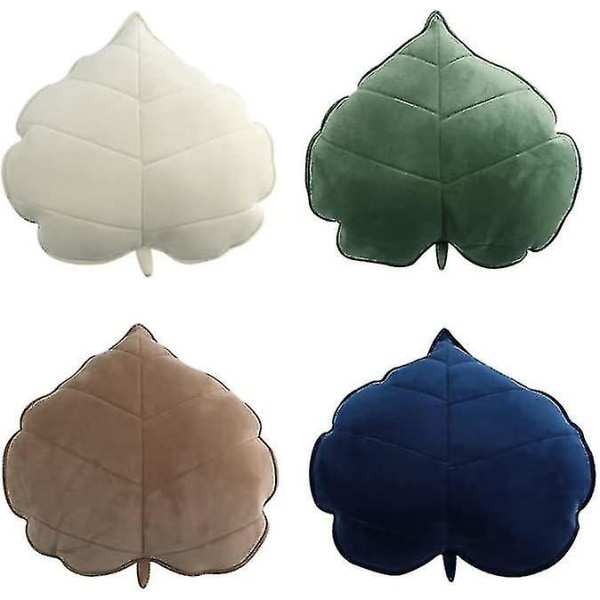 3d-lövkudde Bekväm soffa Sovkudde Inredning 13x13cm Mörkgrönt case Kindergarten Sängkläder (h-3)