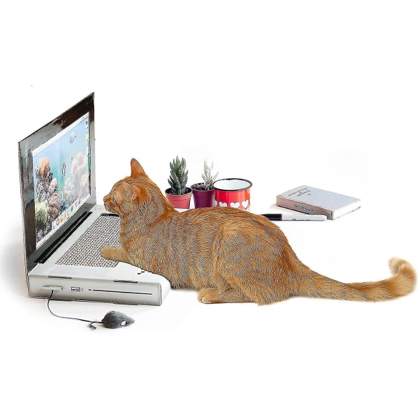 Cat Scratcher Laptop, Cat Scratch Pad Bærbar datamaskin med myke "mus" interaktive katteleker, Kattunge Cat Scratch Pads-M.46