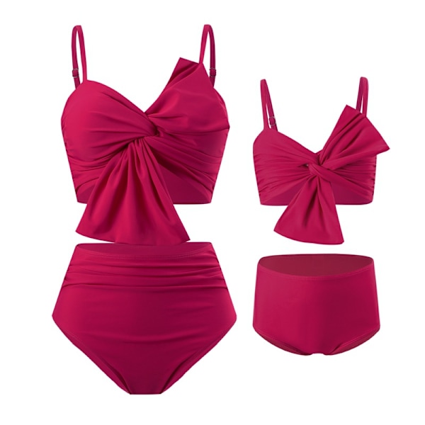 Förälder-Barn Baddräkt Kvinnor Flickor Bikini Set Tryckt Strand Baddräkt NO.4 128 ( kids size)
