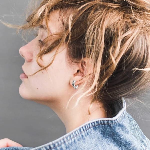 5 Par Sæt Herre & Dame Smykker Rustfrit Stål Hoop Spike Punk Øreringe