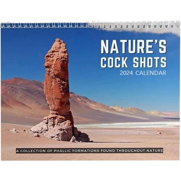 Nature's Dicks -kalenteri 2024, Nature's Cock Shots 2024 -seinäkalenteri tammikuusta joulukuuhun ajansuunnittelijaksi, joululahja 2pcs