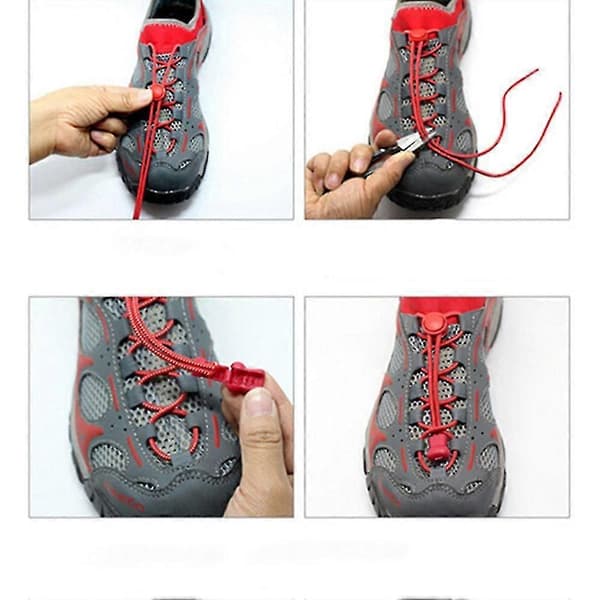 1 par unisex elastiske låseskolisser for løping, trening, jogging Black