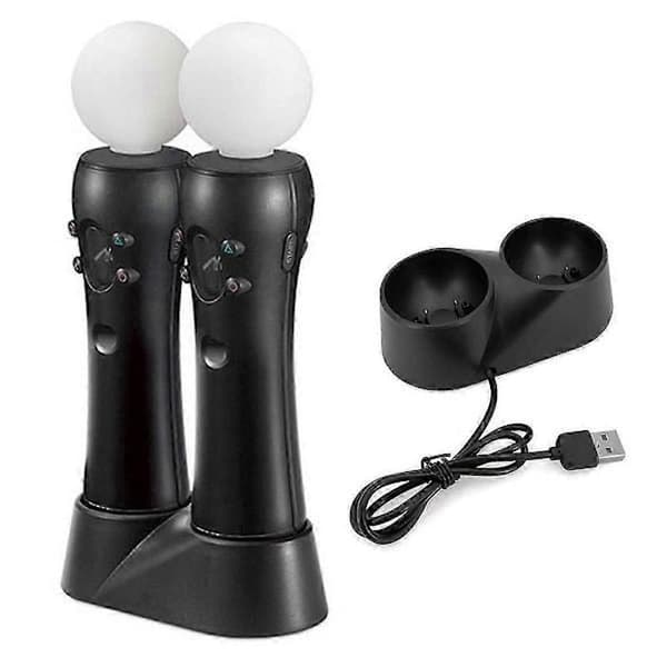 S4 VR Move Motion Controllers med dobbeltoplader - Forbedrede spilcontrollere til virtual reality