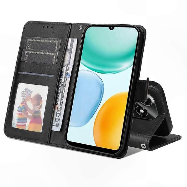 PU læderpung-etui til Honor X5c Plus, Folio Flip Telefoncover