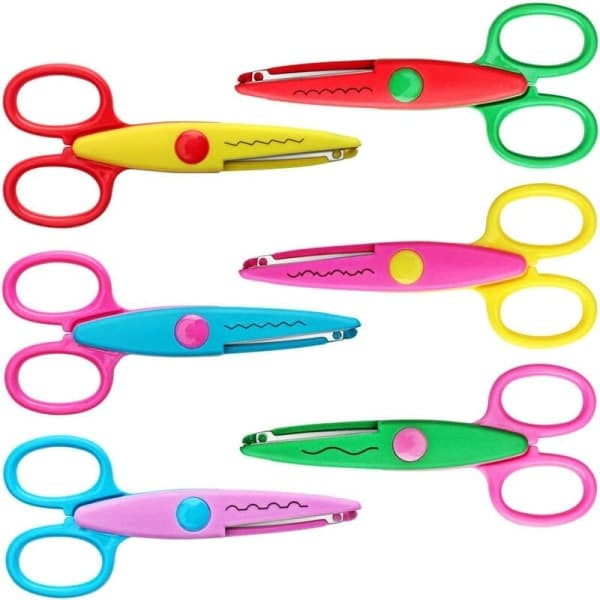 Barnesaks, sett med 6 barnesakser, taggete barnesaks