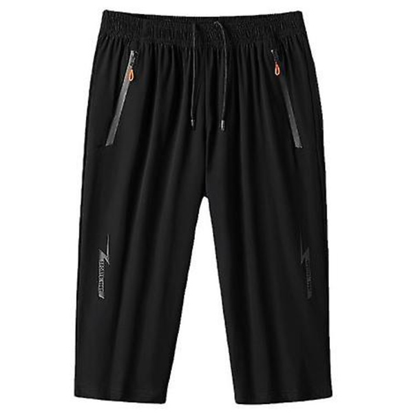 Herr Workout Gym Shorts 3/4 Byxor Dragkedja Fickor